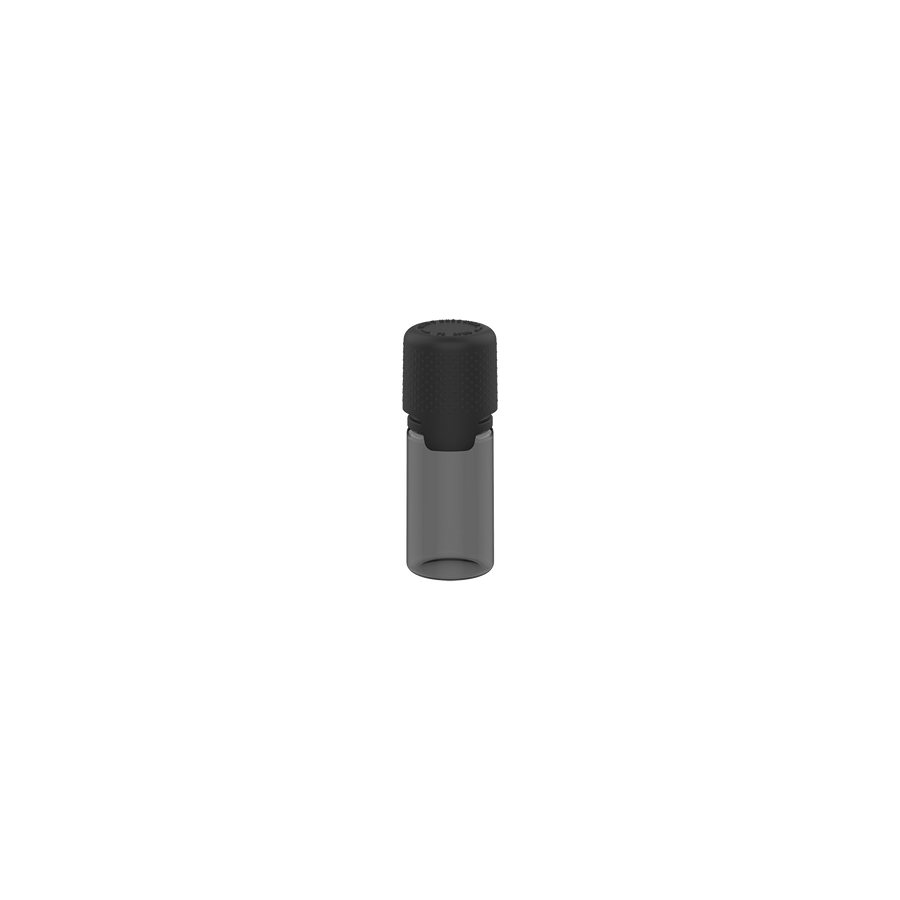 Aviator 10ML Bottle With Inner Seal & Tamper Evident Breakoff Band - Translucent Black Bottle / Opaque Black Cap - Copackr.com