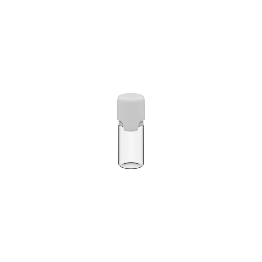 Aviator 10ML Bottle With Inner Seal & Tamper Evident Breakoff Band - Clear Natural Bottle / Opaque White Cap - Copackr.com
