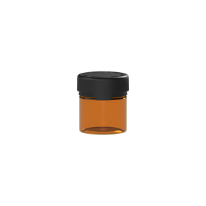 60CC/2FL.OZ/60ML Aviator CR - Container With Inner Seal & Tamper - Translucent Amber With Opaque Black Lid - Copackr.com