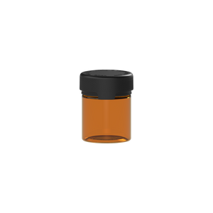 90CC/3FL.OZ/90ML Aviator CR - Container With Inner Seal & Tamper - Translucent Amber With Opaque Black Lid - Copackr.com