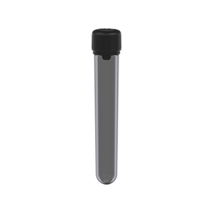 AVIATOR CR - TUBE 120MM WITH INNER SEAL & TAMPER - TRANSLUCENT BLACK WITH OPAQUE BLACK LID - Copackr.com